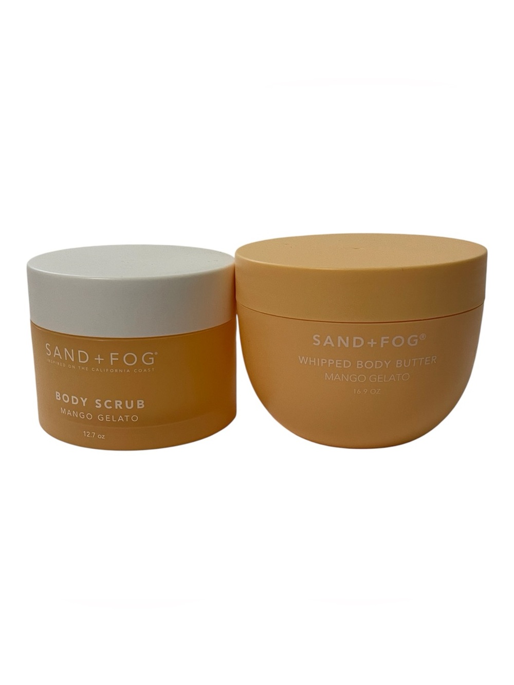 Sand + Fog “Mango Gelato” Body Butter 16.9 oz & Scrub 12.7 oz Set - NWT **